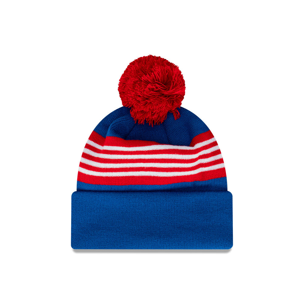 Western Bulldogs Beanie - AFL Official Team Colour Retro Collection Pom Knit - New Era